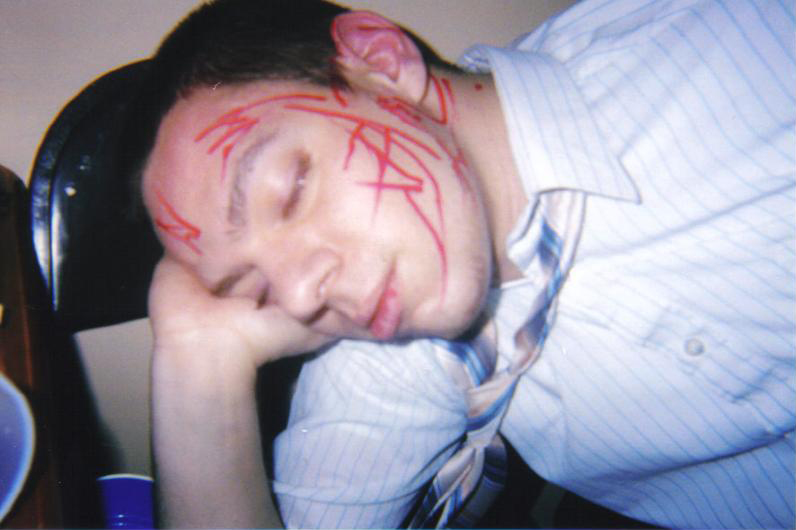 Crate Mayne passed out from being the life of the party